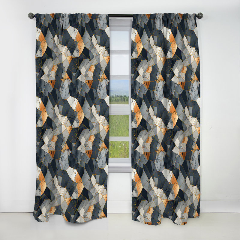 Grey Industrial Chic Marble Escape - Abstract Marble Marble Blackout Curtain - 1 Panels, 52" W x 108" L