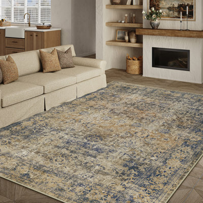 Tapis brun / bleu Velusha
