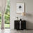 Carson Black 2 Drawers 23.5In. W Nightstand-670926250