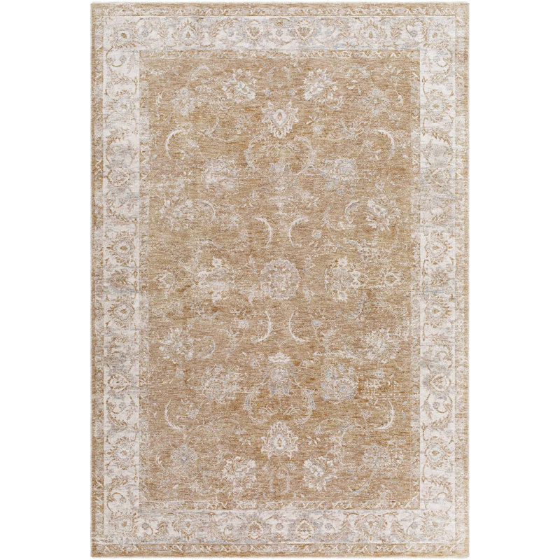 Tapis traditionnel tissé à la machine Aunah, Rectangle 6 pi 7 po x 9 pi 6 po