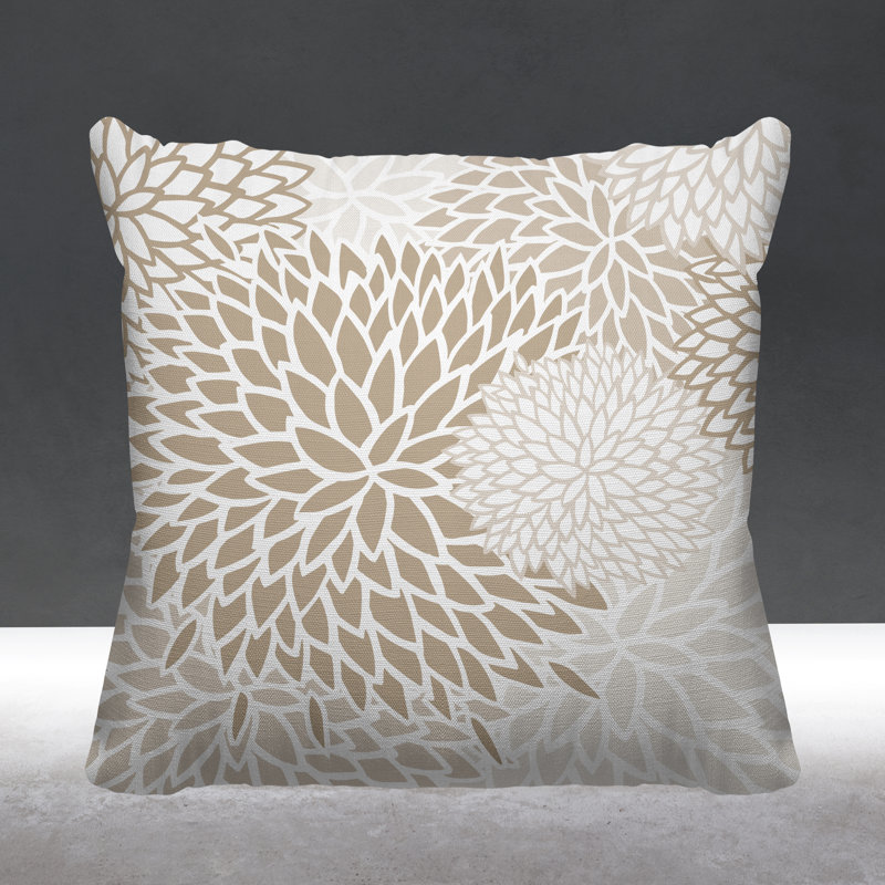 Arlo Outdoor Reversible Throw Pillow, 15W" x 15H", Beige