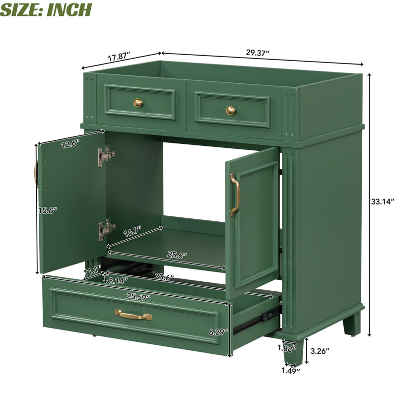 Rangement de salle de bain en bois massif, planches, armoire rétro 30 po, espace généreux pour l'armoire de base, articles de toilette de style et articles de soins personnels