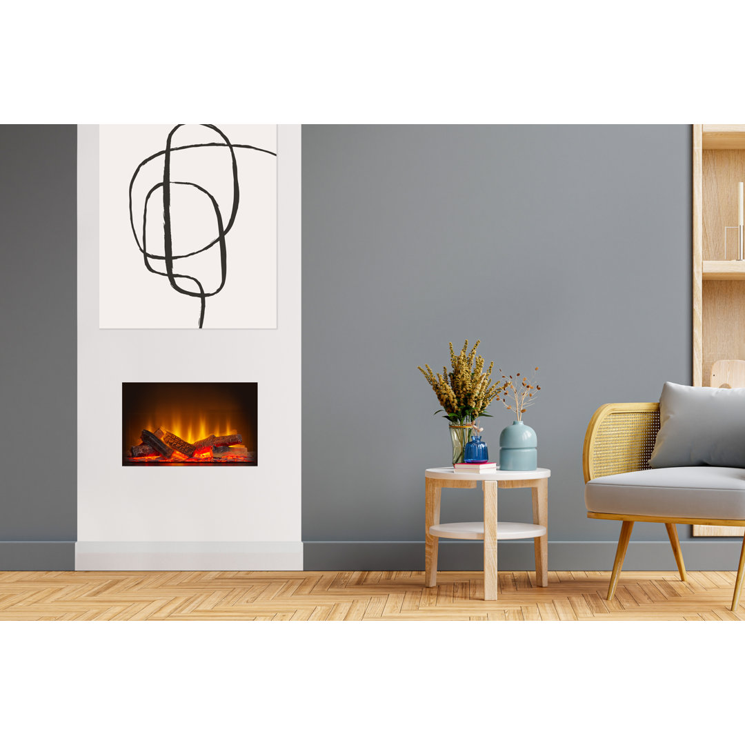 Adelynn Belfry Heating Black Electric Fireplace with 6824 BTU