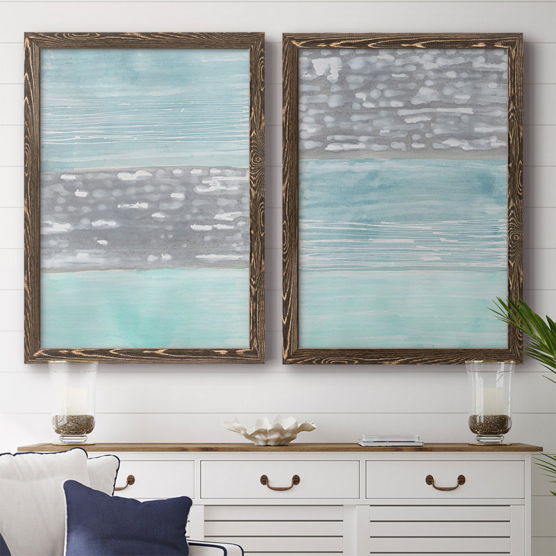 Hydrusphere I - 2 pièces encadrées sur toile, Noyer, H 31,5 po x l 88 po x P 1,5 po