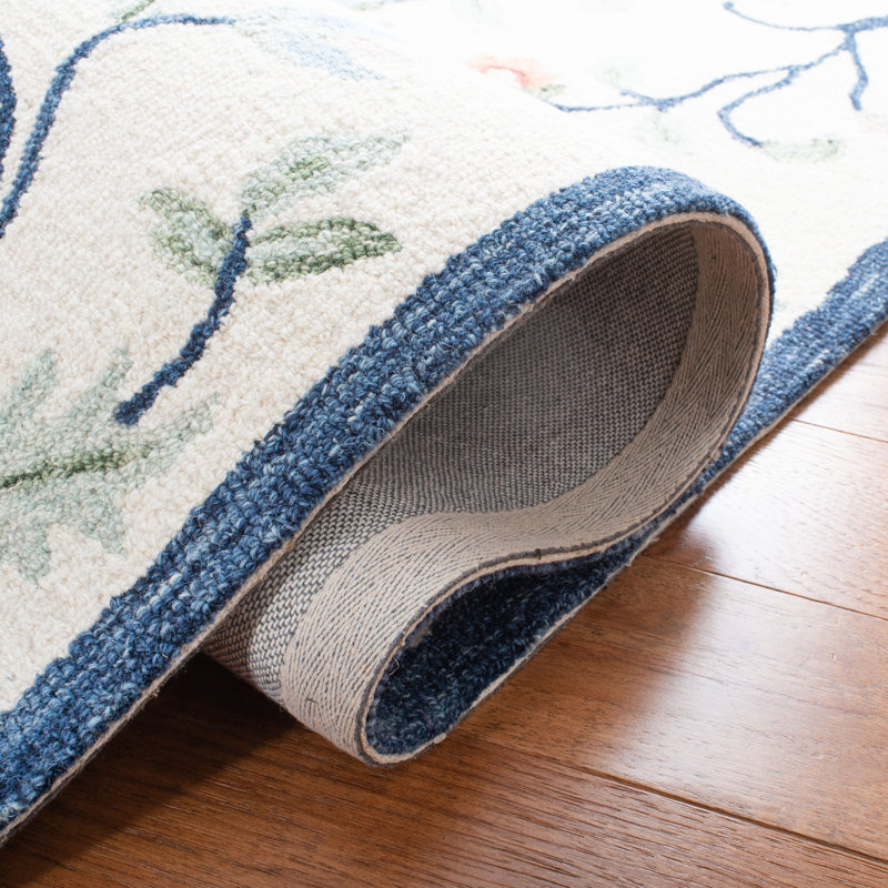 Kirthika Hand Tufted Wool And Cotton With Latex Floral Rug, Round 6'
