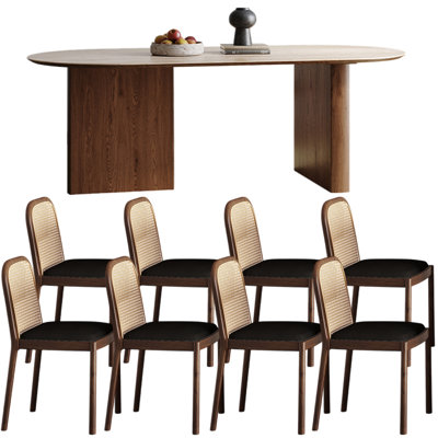 French style home oval dining table sets.