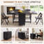 Folding Drop Leaf Dining Table with 4 chairs, Space saving foldable kitchen table, fully assembled, movable wooden butterfly table-698951307-698951305
