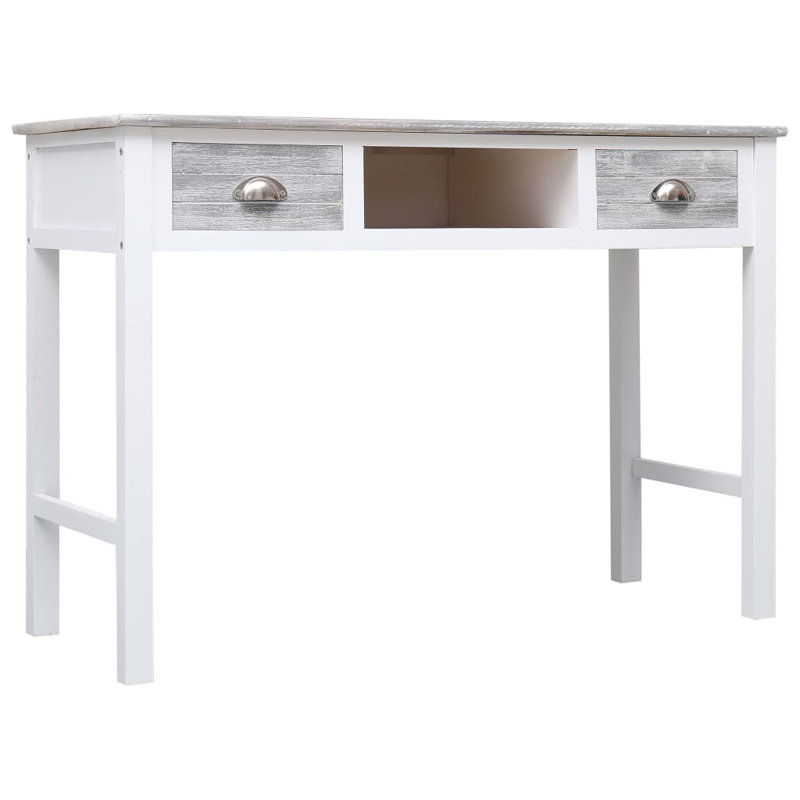 Amher Solid Wood Base Writing Desk, Grey