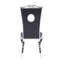 Ensemble de 2 chaises d'appoint en cuir synthétique noir Cyren et acier inoxydable