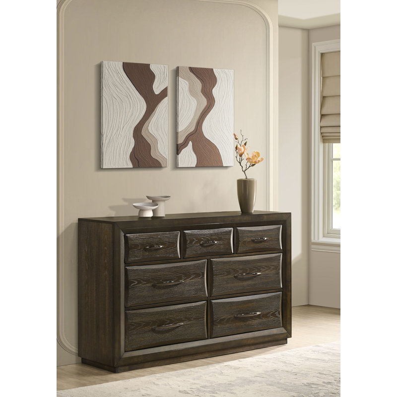 Commode transitionnelle l 57,90 po, chêne foncé