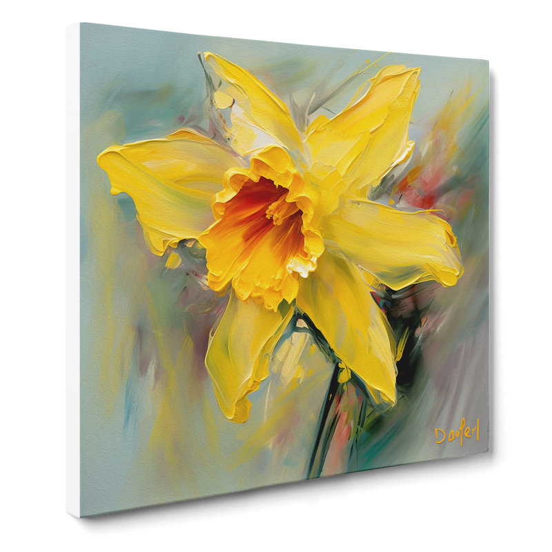 Daffodil Gestural Art No.2 - Print