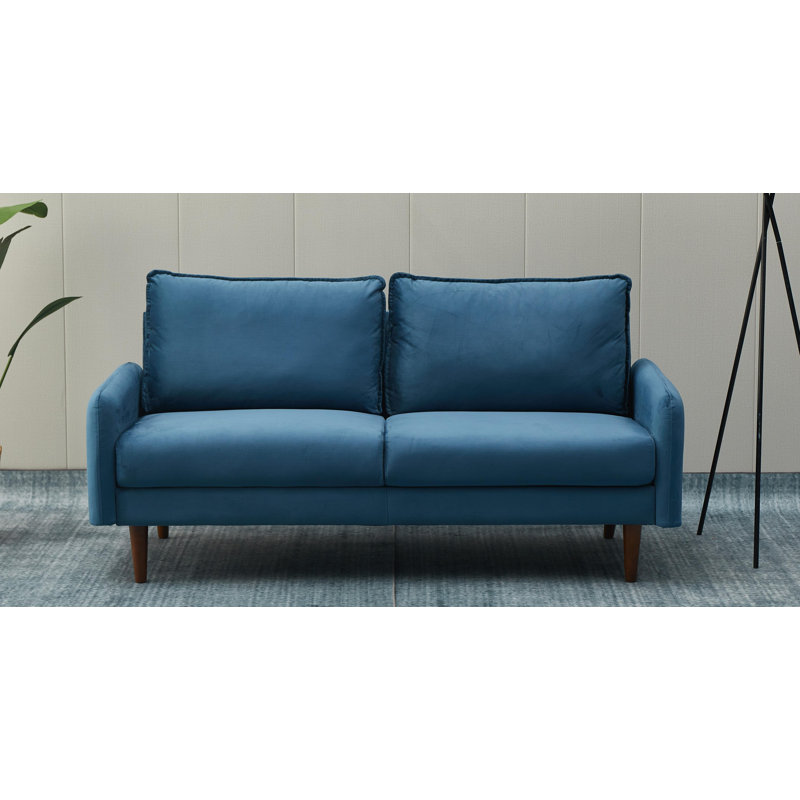 Azelin 70" Round Arm Sofa, Prussian Blue