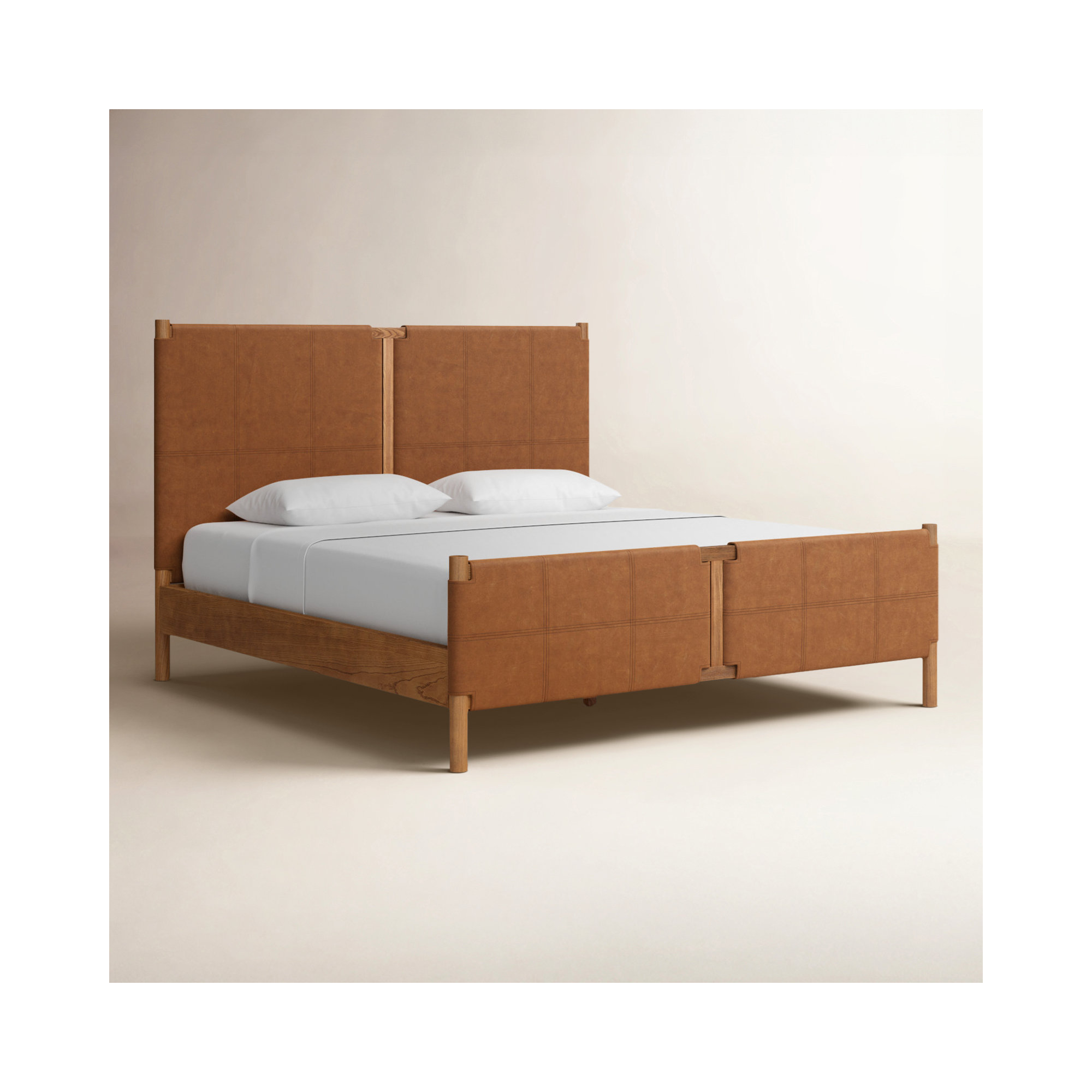 Sunita Leather Bed, Heirloom Sienna, King