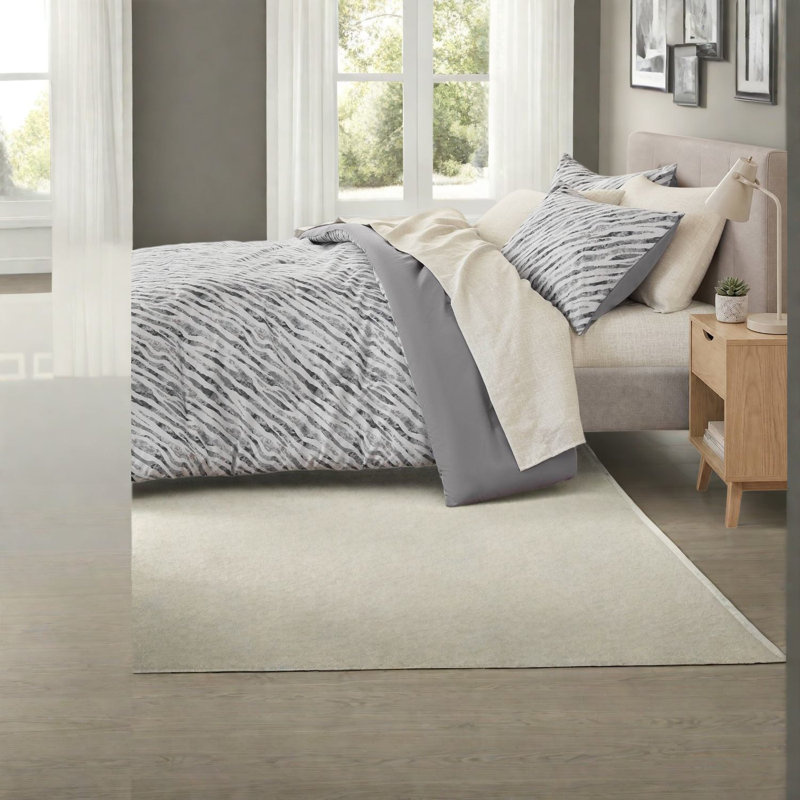 Ensemble de literie complet, en microfibre de polyester, ensemble de couettes grises modernes pour la maison