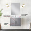 Meuble-lavabo gris foncé 61 cm x 56 cm avec comptoir en marbre, miroir et robinetterie - Résistant à l'usure et aux déchirures - Comptoir simple, miroir de 46 cm et résistance
