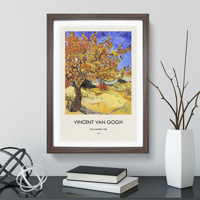 Mulberry Tree by Vincent Van Gogh - Picture Frame Painting, 48cm H x 36cm W x 2cm D, Walnut