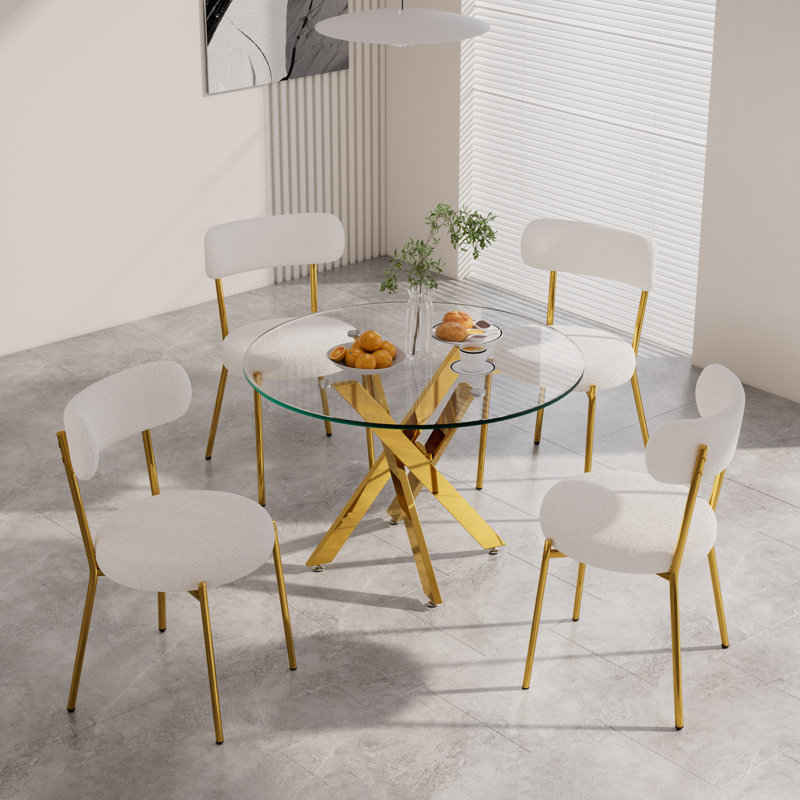 Ensemble de table de salle à manger 5 pièces pour 4 personnes, Blanc