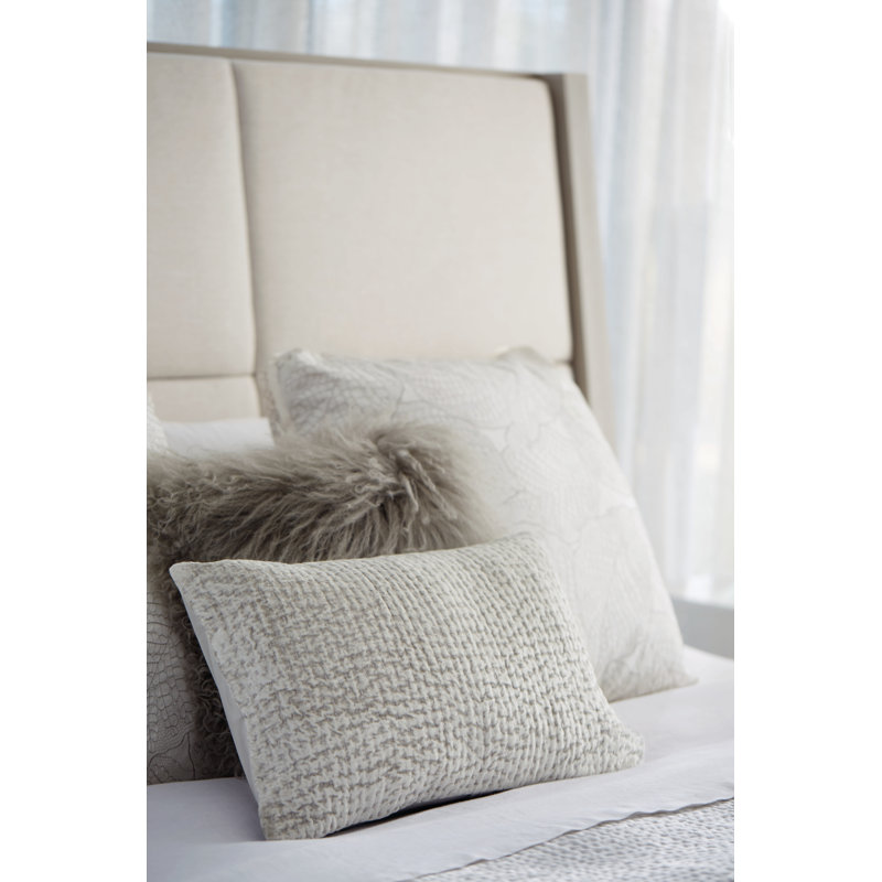 Axiom Upholstered Panel Bed with Wooden Footboard and Side Rails, King