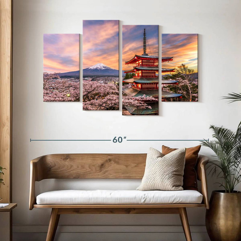 Nicci Chureito Pagoda In Spring, 32" H x 52" W