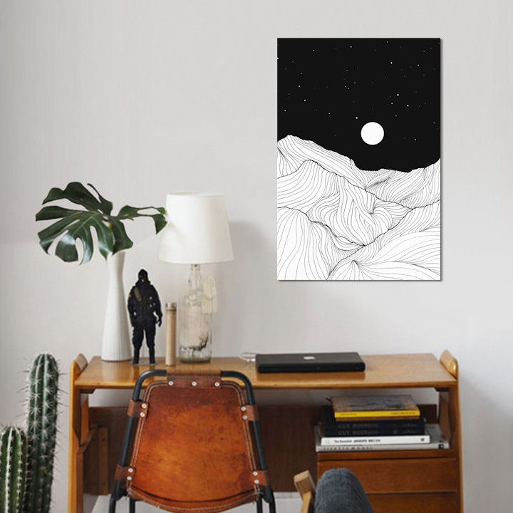 «Lines», impression sur toile tendue, H 26 po x l 18 po x P 1,5 po, Pas de tapis, Toile tendue