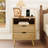 19.7" Nightstand With 2 Drawers & Open Shelf, Bedside Table With LED Lights & Outlets, End Table For Bedroom Or Living Room-136691654-140160563