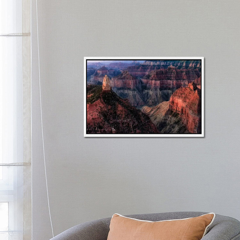 Grand Canyon Formation I by Dennis Frates - Print on Canvas, White Framed, 45.72cm H x 66.04cm W x 3.81cm D