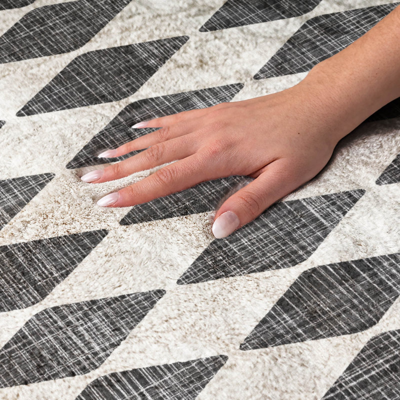 Tapis à poils longs de qualité supérieure lavable à la machine Dream ADS578, Black, 2'3" x 7'6" Runner