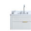 Ensemble de meuble-lavabo autoportant blanc entièrement assemblé de 30 po avec construction en bois massif et plateau en marbre d'ingénierie