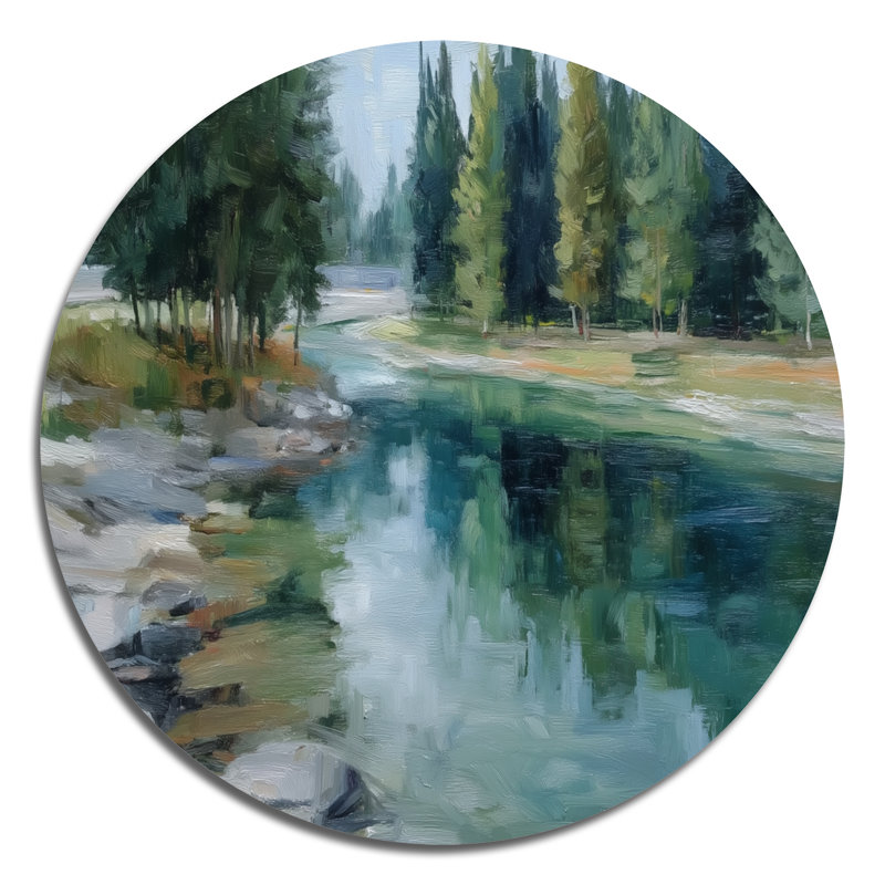 Décoration murale ronde en métal Pine River, L 23 po x H 23 po