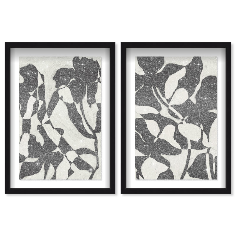 Contrast Nature Set Shadowbox Abstract Print by Oliver Gal, Black Frame, 10 x 15, 51"H x 35"W, Black Shadowbox
