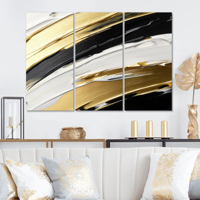 «Waves Of Midnight Passion», impression sur toile 3 pièces