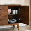Buffet Mid-Century moderne avec rangement, armoire de rangement avec 2 portes et 3 tiroirs pour la cuisine, le salon, la console
