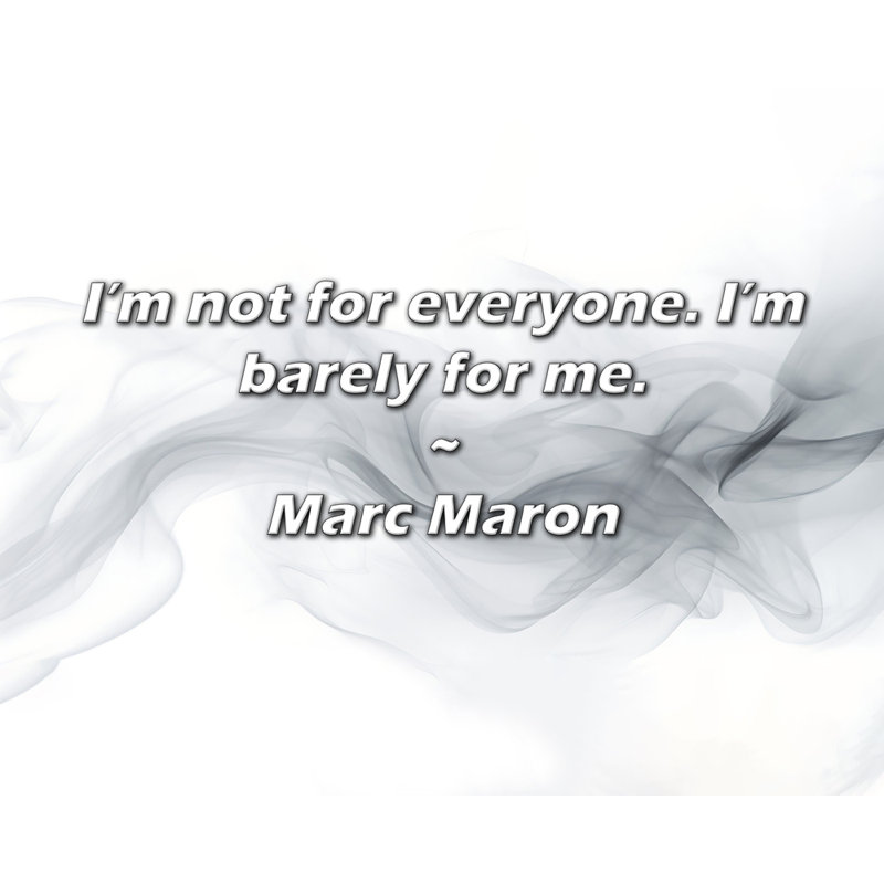 Citation artistique «Je ne suis pas pour tout le monde. Je suis à peine pour moi». Toile tendue par Marc Maron