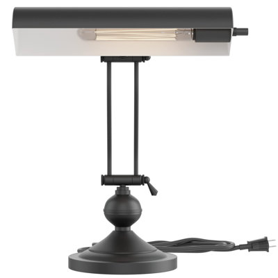 Home Intuition Classic Antique Retro Adjustable Leaning Piano Lamp Banker Desk Light (Satin Nickel)