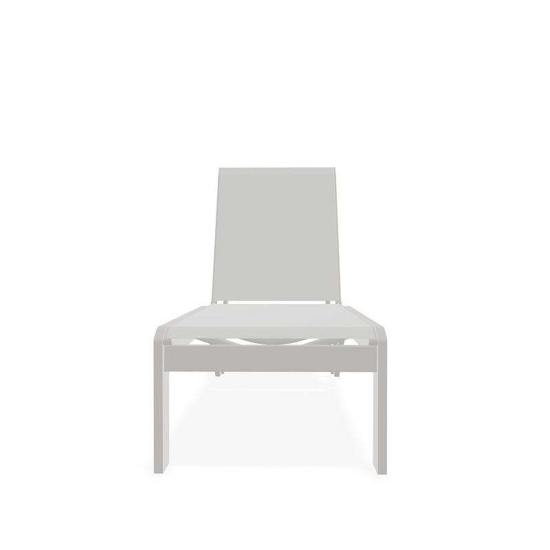 Chaise longue sans accoudoirs empilable en polymère Dune, Neige, Blanc 6D Sunbrella®