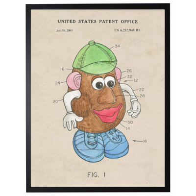 Mr. Potato Head Patent in Black Frame