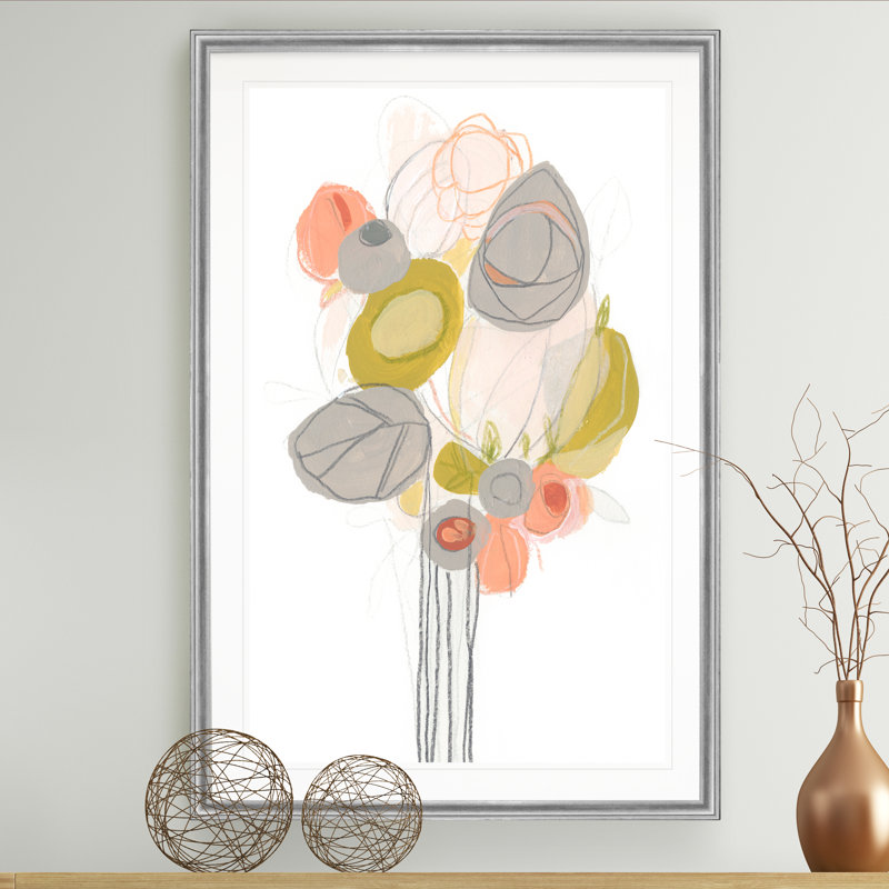 «Wildflower Contour II», reproduction sur toile, H 18,5 po x l 24,5 po x P 1,5 po, Cadre argenté