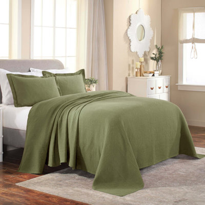Swanton 100% Textured Medallion Cotton Modern & Contemporary Oversized Bedspread Set