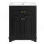 Meuble-lavabo 24 po avec lavabo en céramique intégré, armoire de salle de bain avec 2 portes, 1 tiroir basculant, meuble-lavabo simple pour petite et moyenne salle de bain, noir-525638459