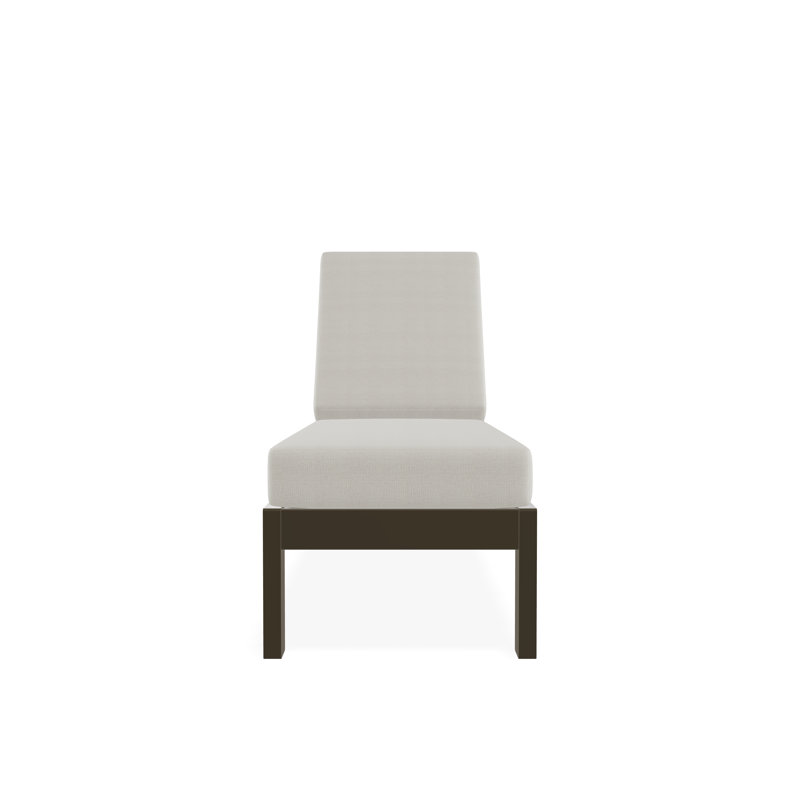 Chaise longue sans accoudoirs en polyester à 3 positions Leeward, Bois de plage, Chamois
