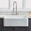 Évier de cuisine en argile réfractaire L 36 po x l 20 po avec grille et crépine Fireclay