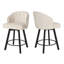 Tabouret de comptoir pivotant en lin rembourré avec pieds en métal-65747975