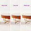 Table basse à plateau relevable avec tabourets de rangement - Pierre frittée et placage de noyer
