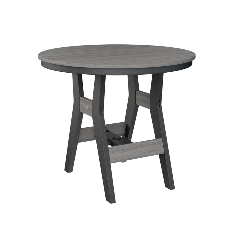 Table de bar ronde de 38 po Berlin Gardens Harbor, Bois flottant gris, Noir