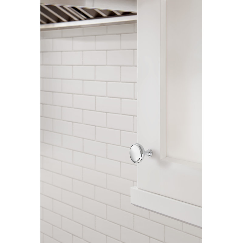 Poignée d'armoire Arden en chrome poli de 1-1 / 4 po (32 mm) de diamètre - paquet de 25, Chrome poli