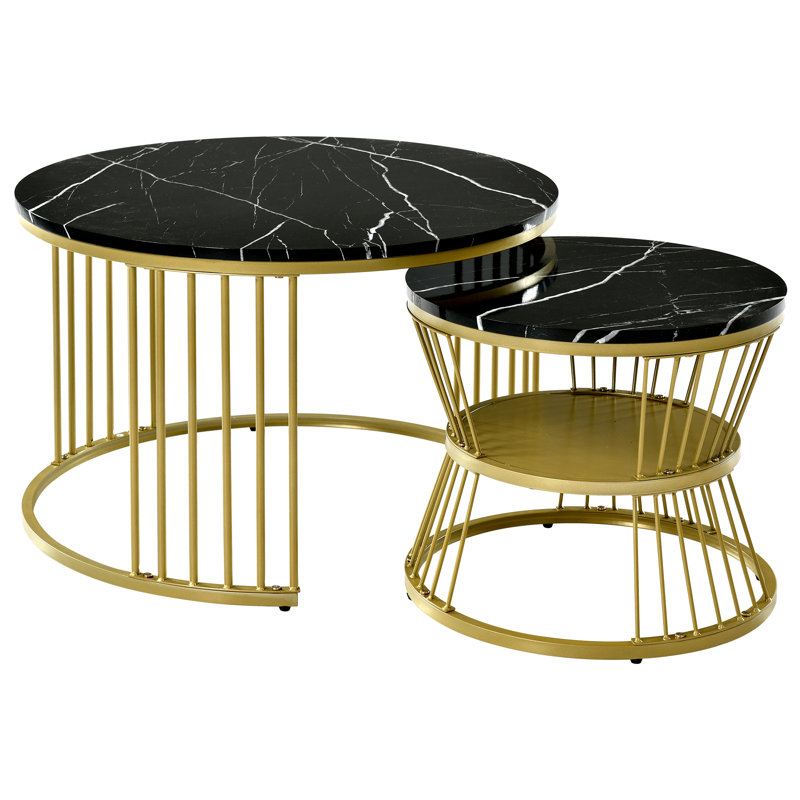 Aecca Frame Coffee Table, Black Marble