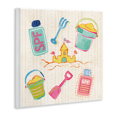 «Fun In The Sun Beach Pails», plaque murale par Dina June
