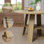 Table de salle à manger de 47 po pour 4 à 6 personnes, table de salle à manger avec tablette de rangement, plateau en grain de bois, pieds en bois robustes, tables de salle à manger peu encombrantes, tables de cuisine circulaires, naturel-1068748074
