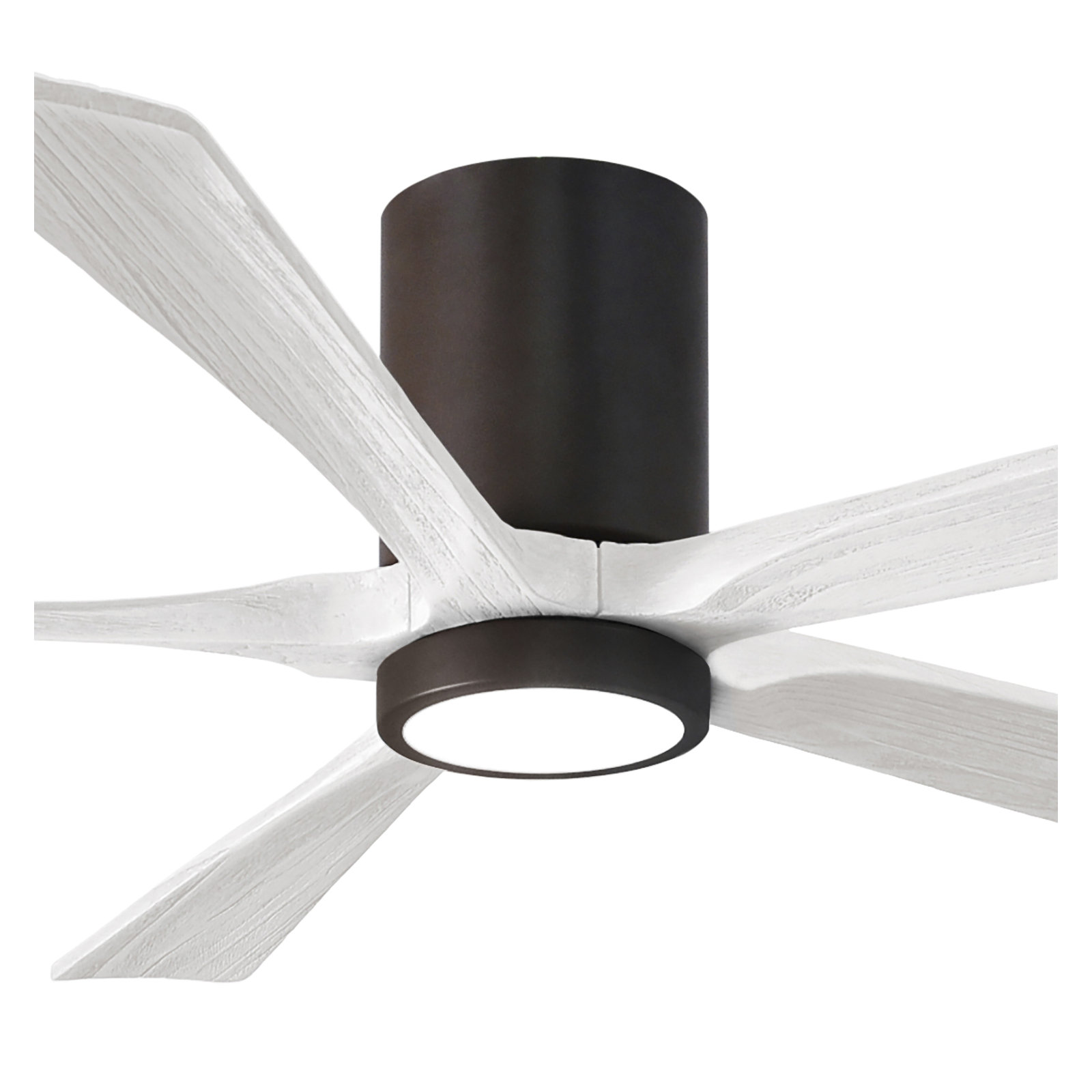Irene 5 - Blade LED Ceiling Fan with Light Kit Included, Textured Bronze, Matte White, 60"