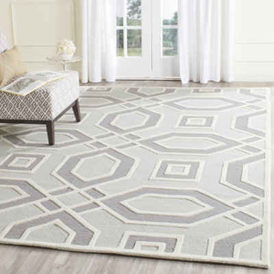 Tapis géométrique en laine touffeté à la main Deedgra